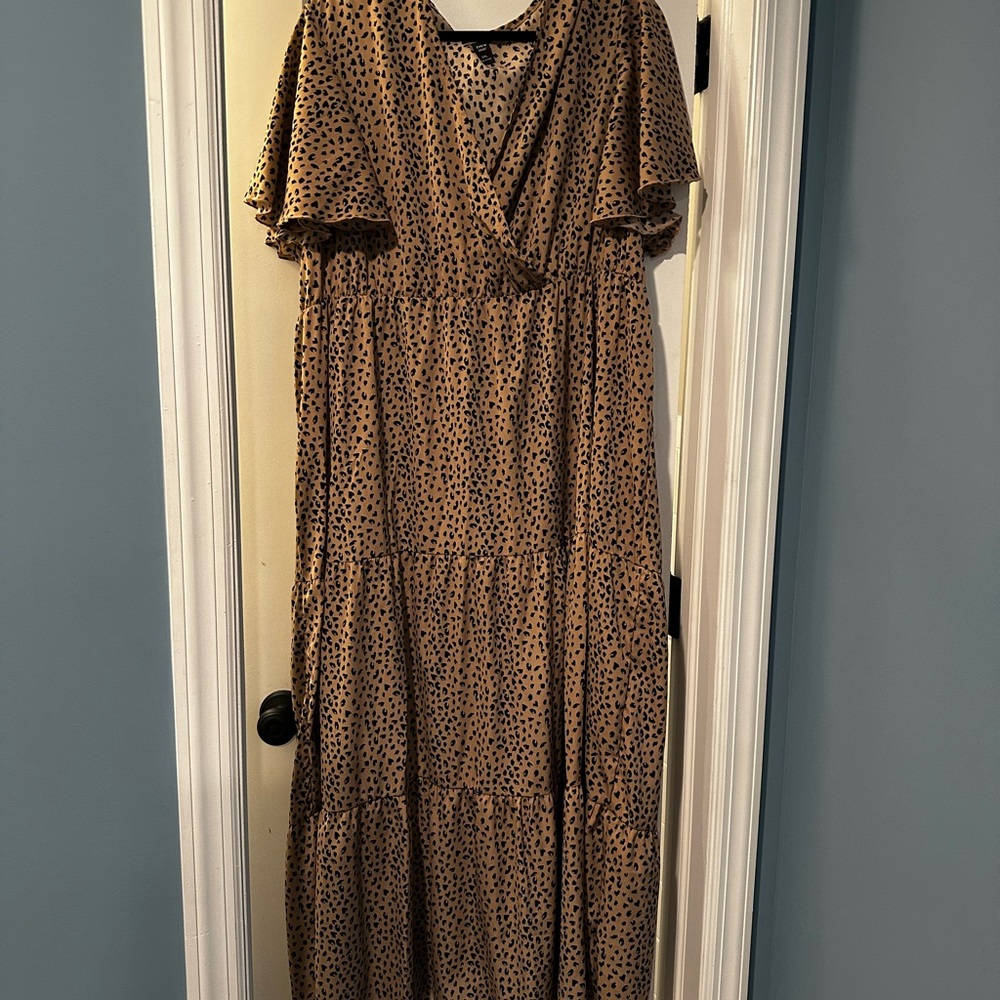 SHEIN Maxi Sundress with Ruffled Tiered Skirt and Flutter Sleeves